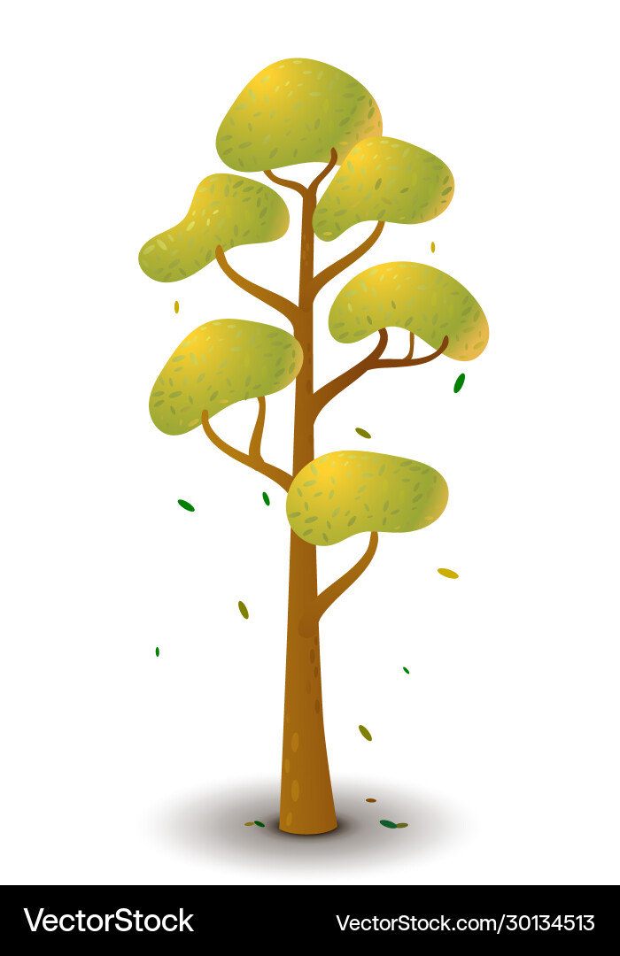 Tree in autumn season game ui flat isolated stock Tree in autumn season game ui flat isolated stock Vector Image