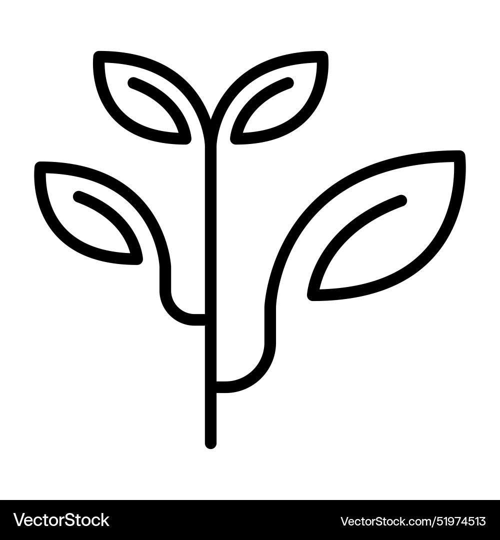 Tree sprout icon in thin line style graphic design Vector Image