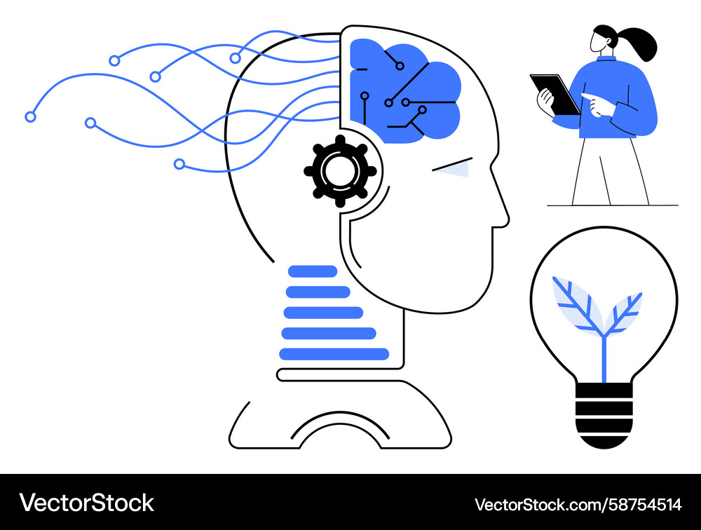 AI Brainstorming & Innovation Vector Image