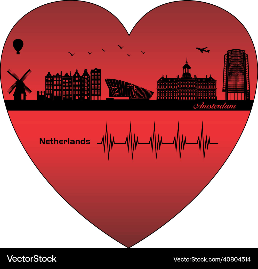Amsterdam in the heart Vector Image