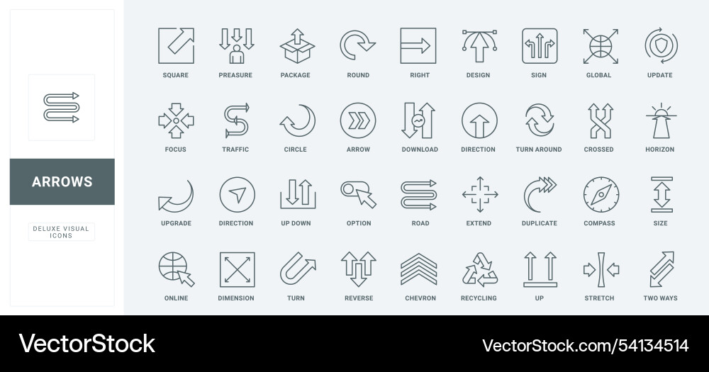 Arrow line icons set up and down flow of progress Arrow line icons set up and down flow of progress vector image