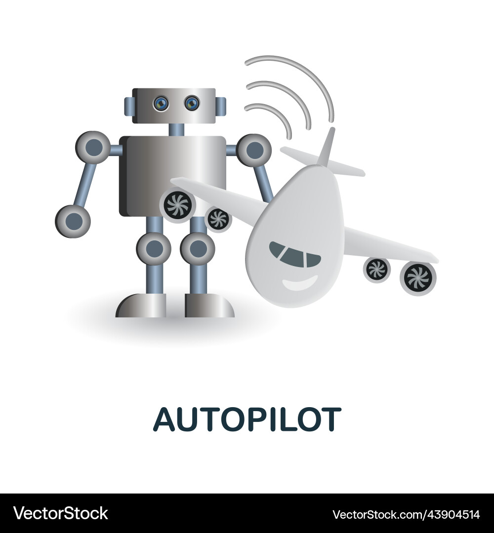 Autopilot icon 3d from artificial intelligence Autopilot icon 3d from artificial intelligence Vector Image