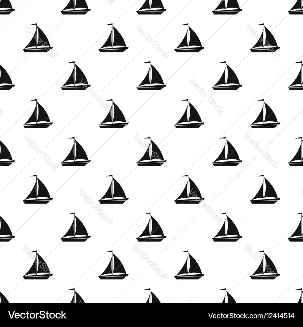 Boat with sails pattern simple style vector image