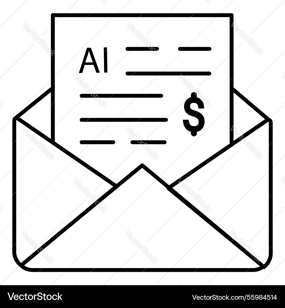 Email and message communication ai icon design vector image