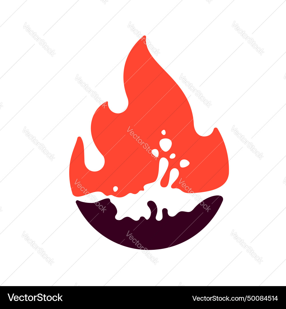 Fire flame hot liquid icon vector image