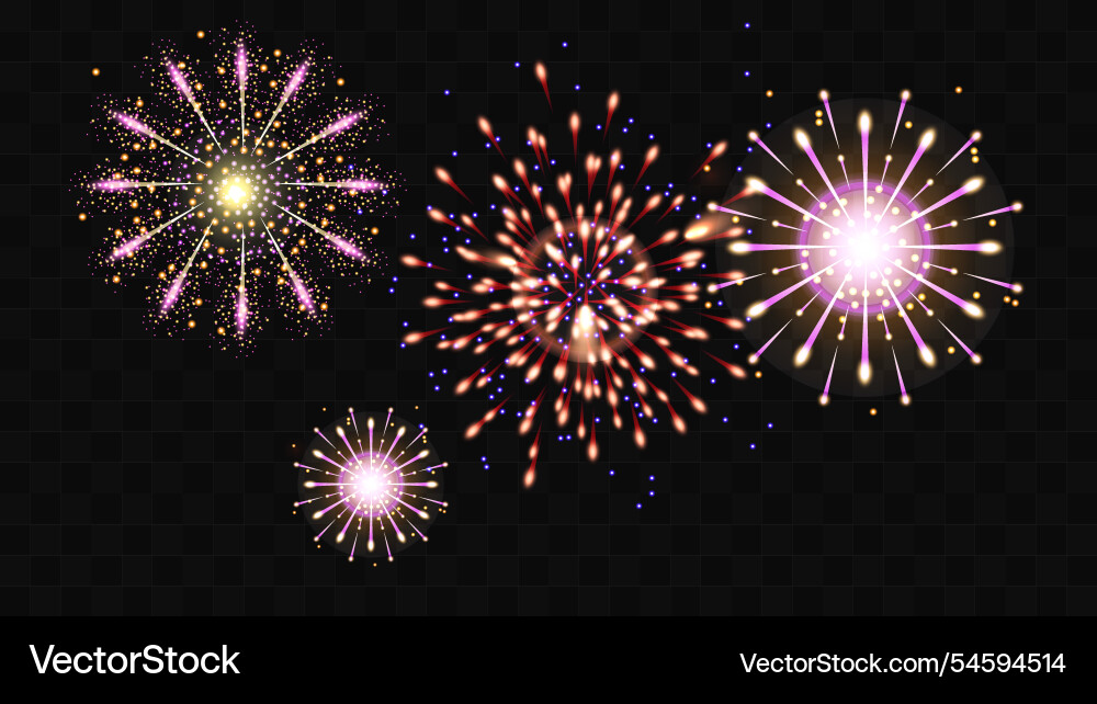 Firework festive color on a transparent background Firework festive color on a transparent background vector image
