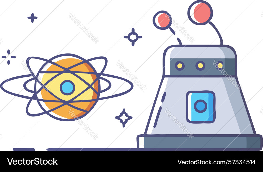 Futuristic space device design generative ai vector image
