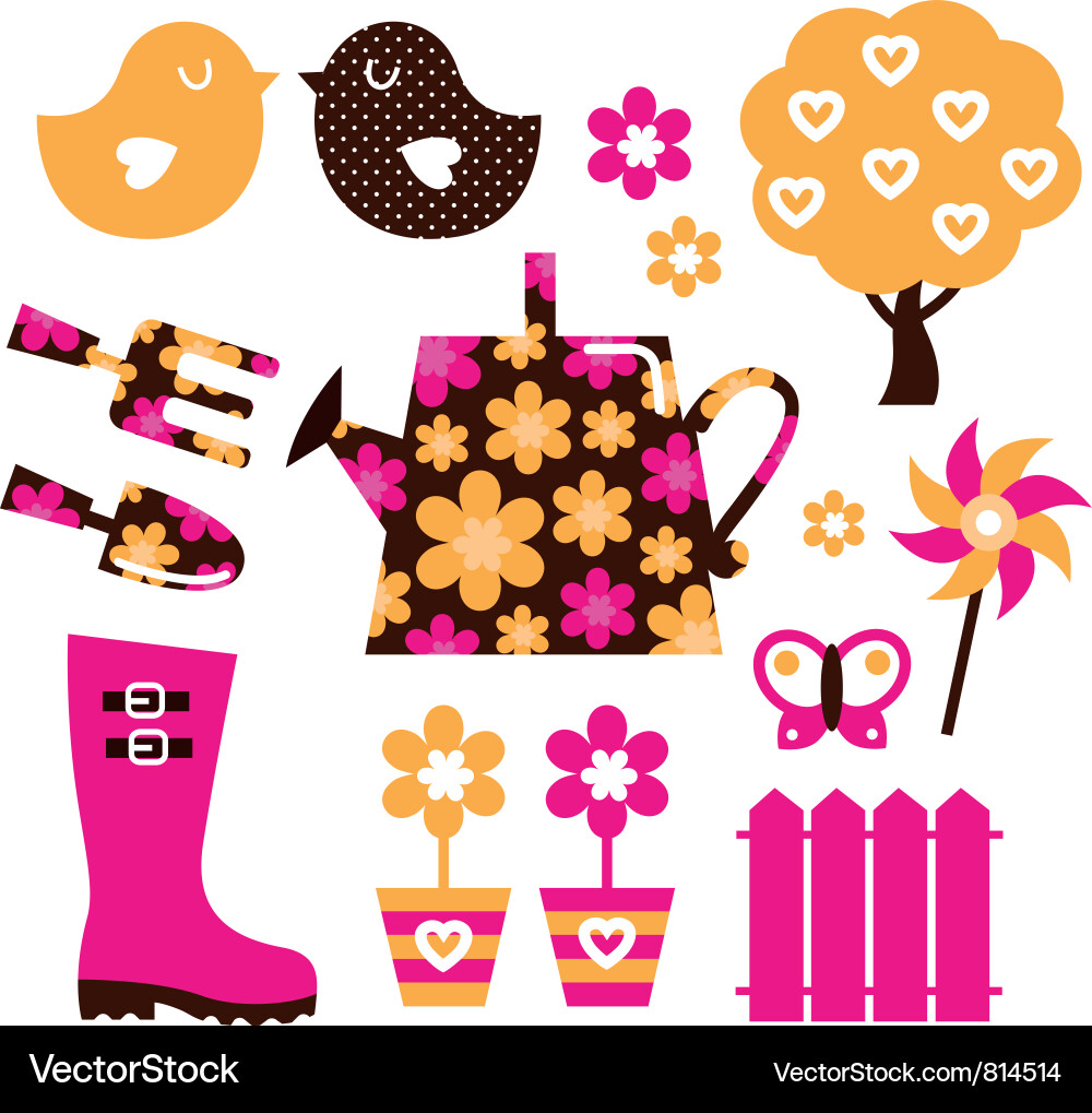 Garden objects vector image
