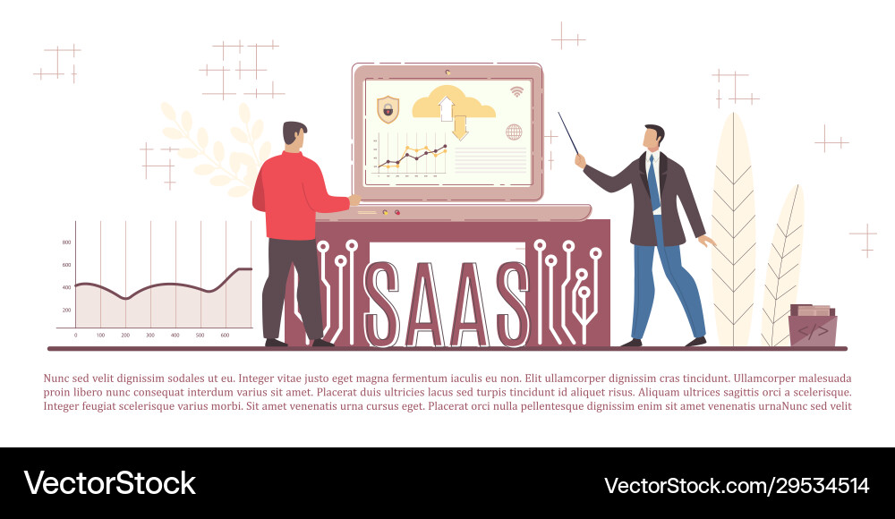 Man programming developing saas business system Man programming developing saas business system vector image
