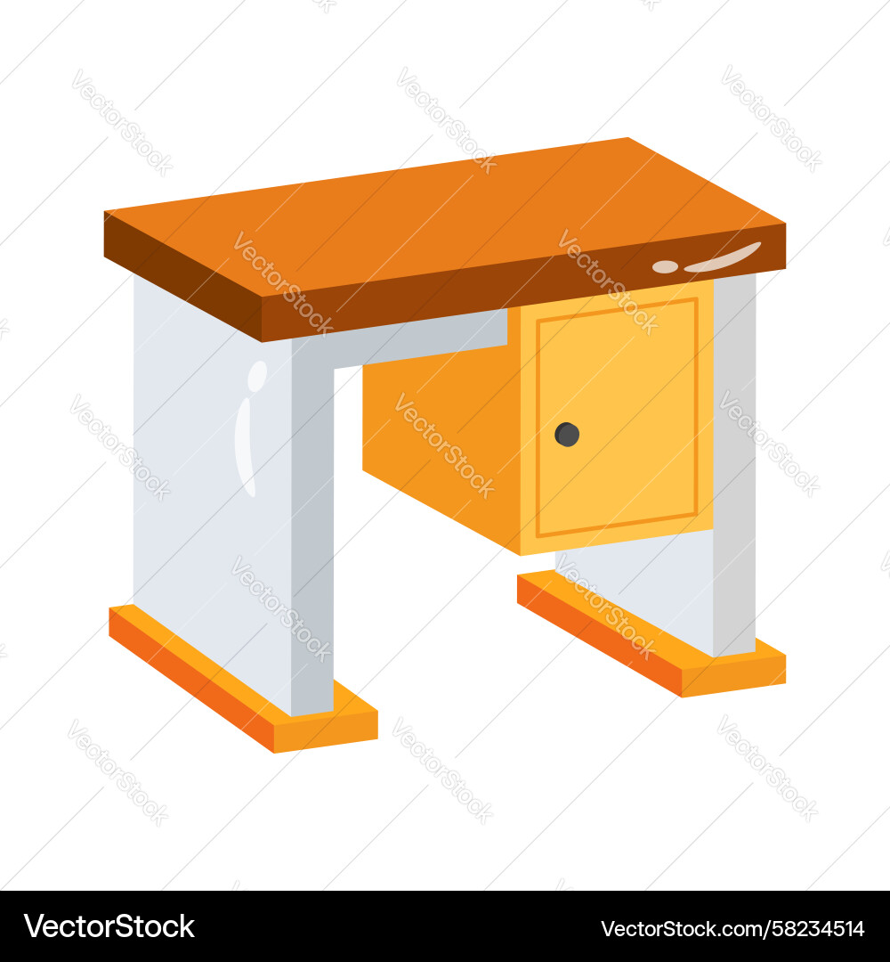 Modern Computer Table Icon Vector Image