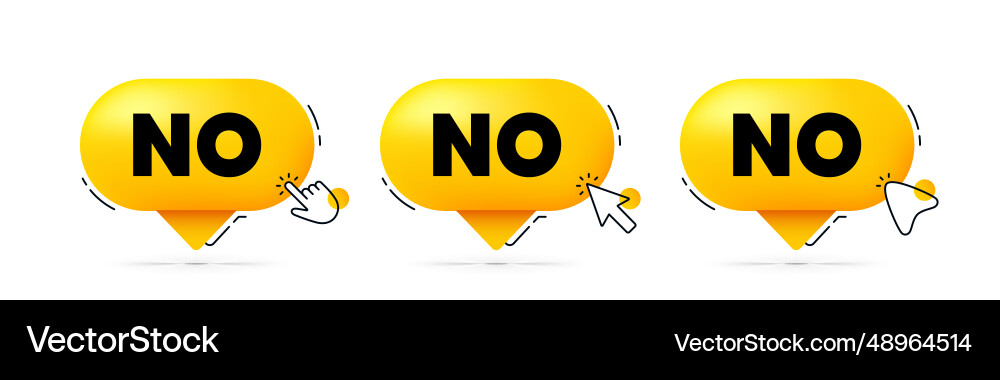 No tag negative answer text click here buttons Vector Image
