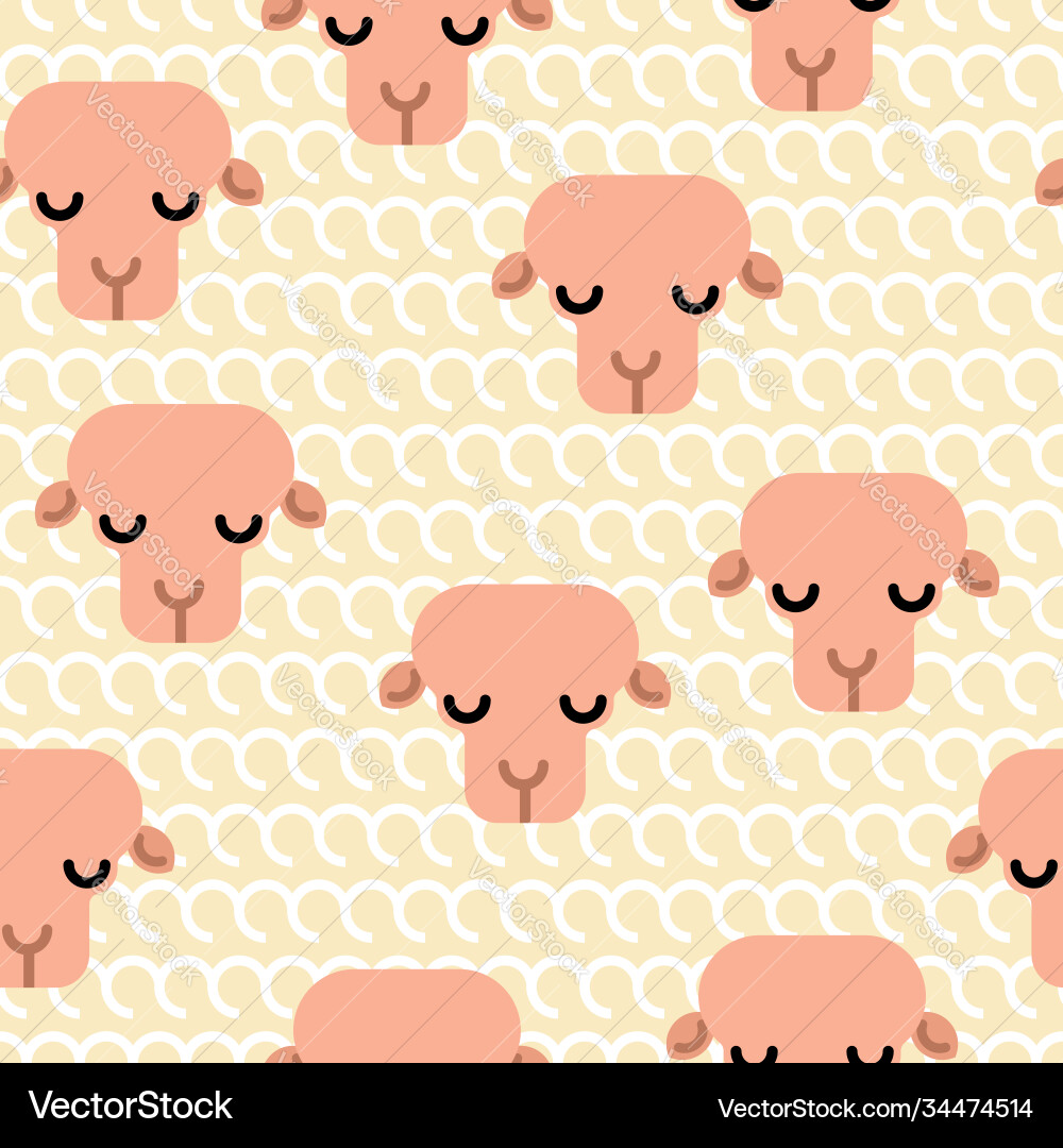 Ram pattern seamless lamb background texture vector image