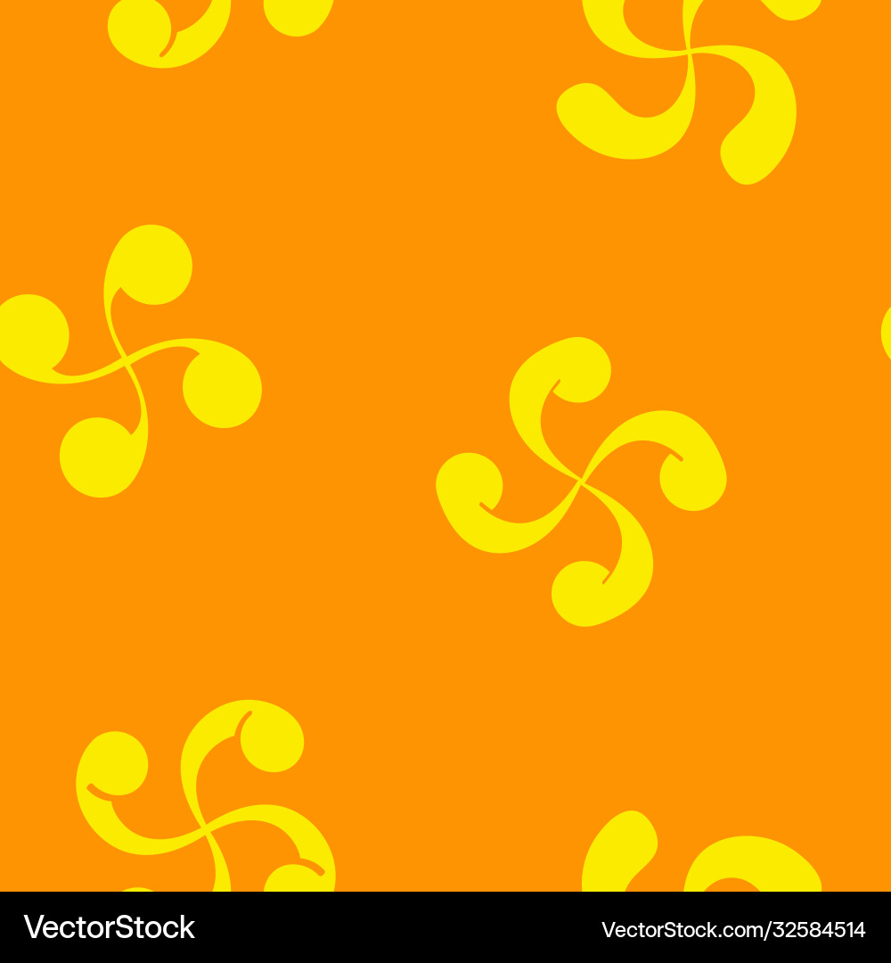 Seamless pattern with basque cross lauburu vector image