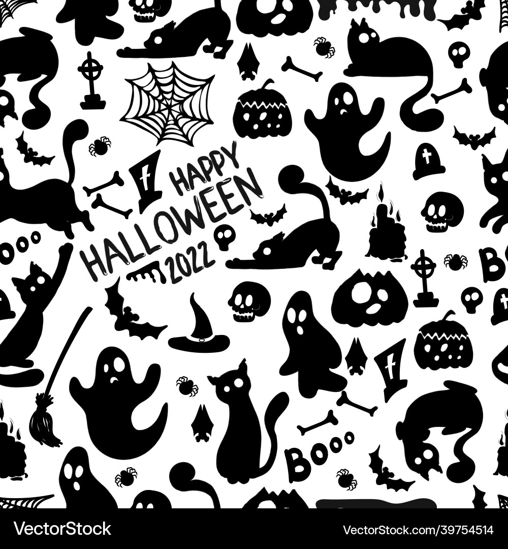 Seamless pattern with halloween attributes Vector Image