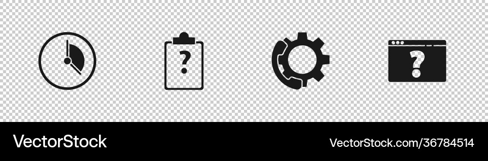 Set time management clipboard with question marks Set time management clipboard with question marks vector image