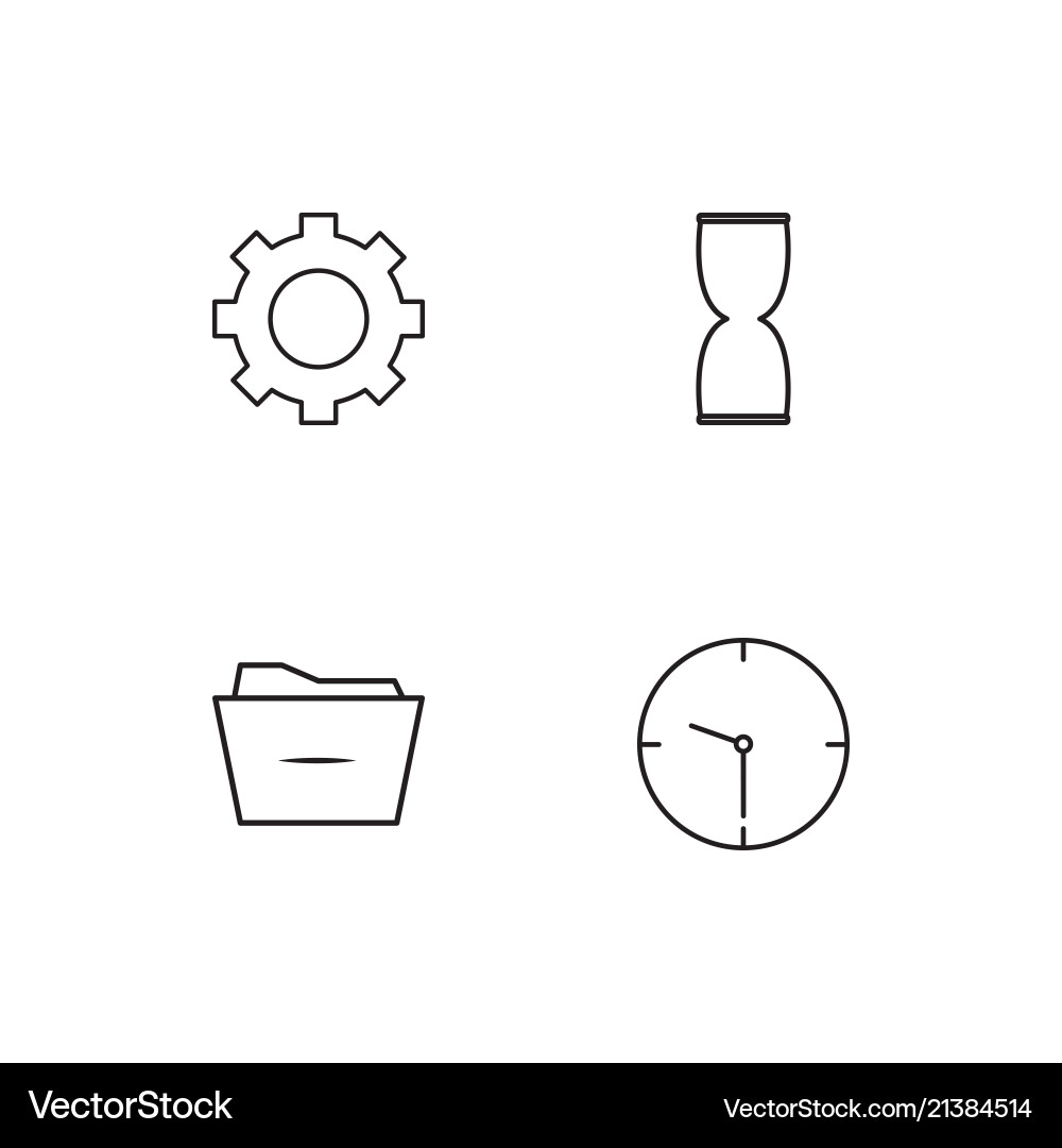 Time linear icons set simple outline Vector Image