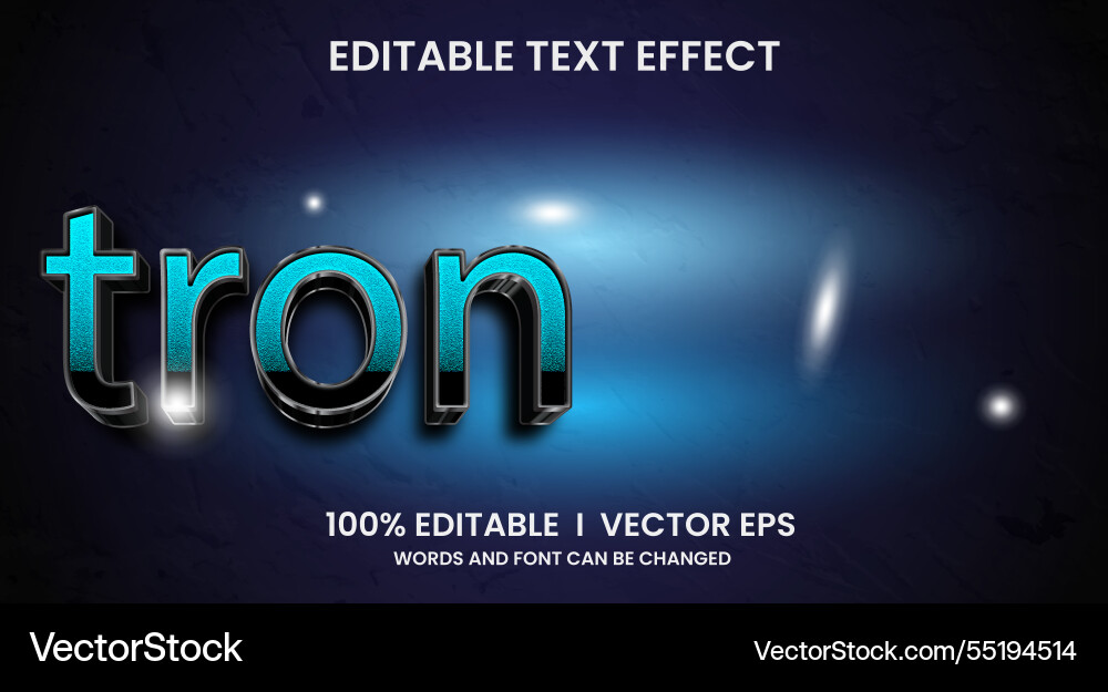 Tron 3d text effect with modern style design Tron 3d text effect with modern style design Vector Image
