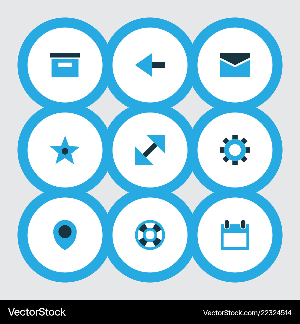 User icons colored set with calendar setting User icons colored set with calendar setting vector image