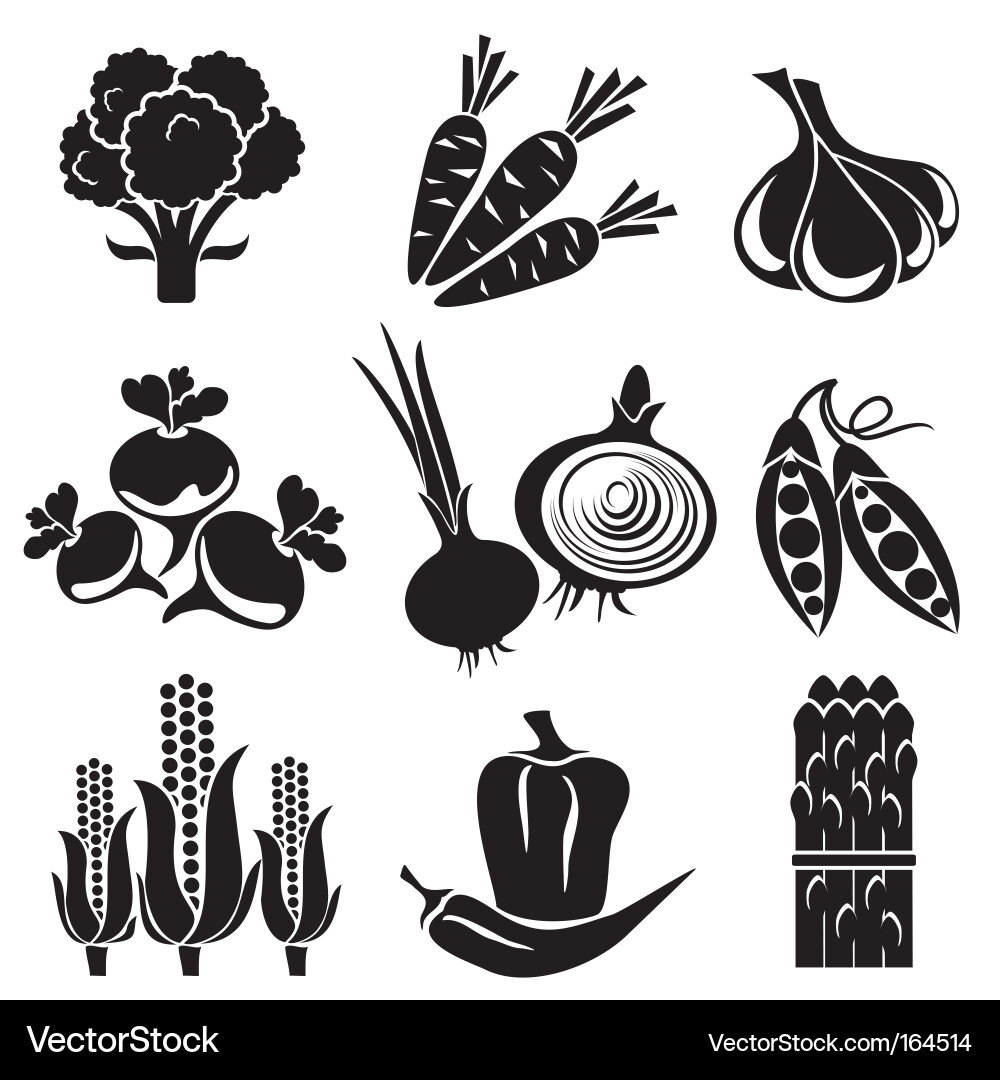 Vegetable Icon Set Vector Image