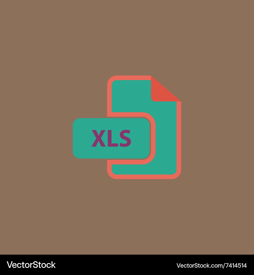 Xls extension text file type icon Vector Image