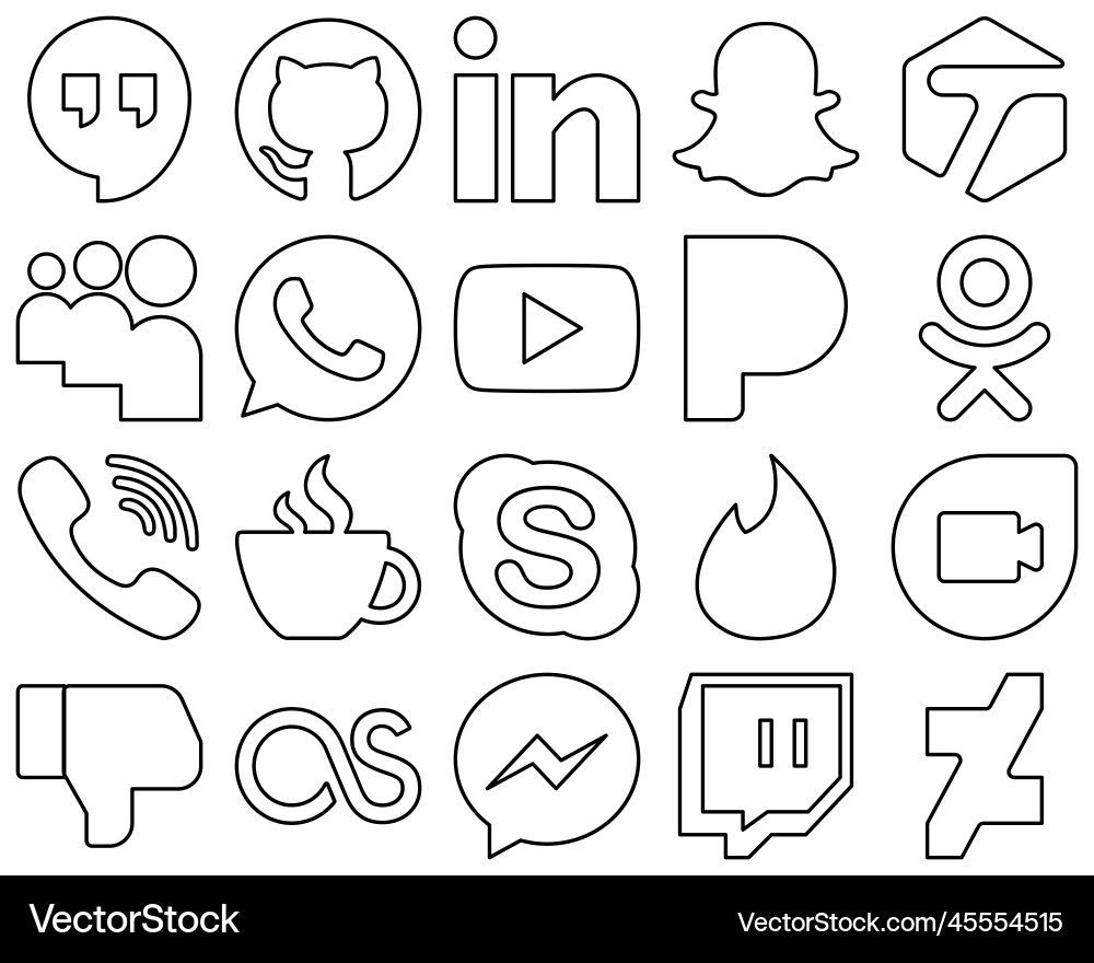 20 high-resolution and customizable black line Vector Image