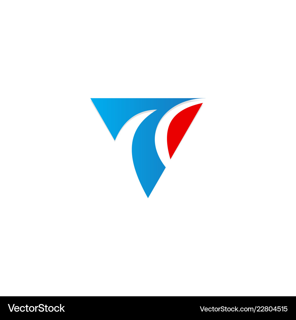 Abstract triangle colored arrow logo vector image