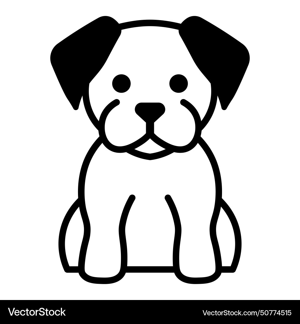 Black puppy icon on white background – Royalty-Free Vector | VectorStock, image size:1000x1080