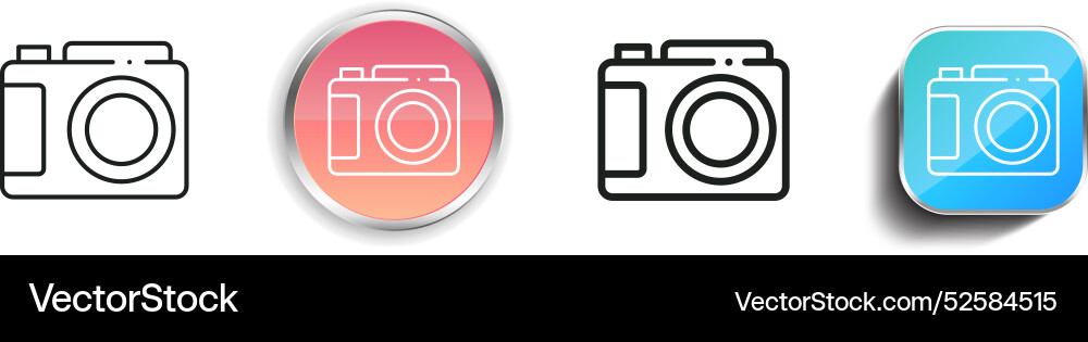 Camera icon thin linear regular and button style Vector Image