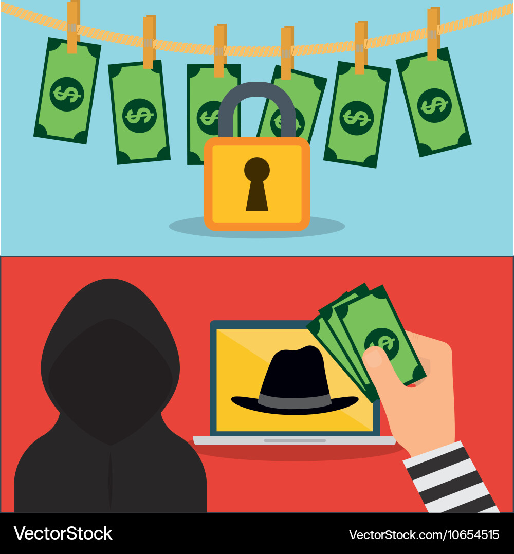 Cyber security system and media design Vector Image