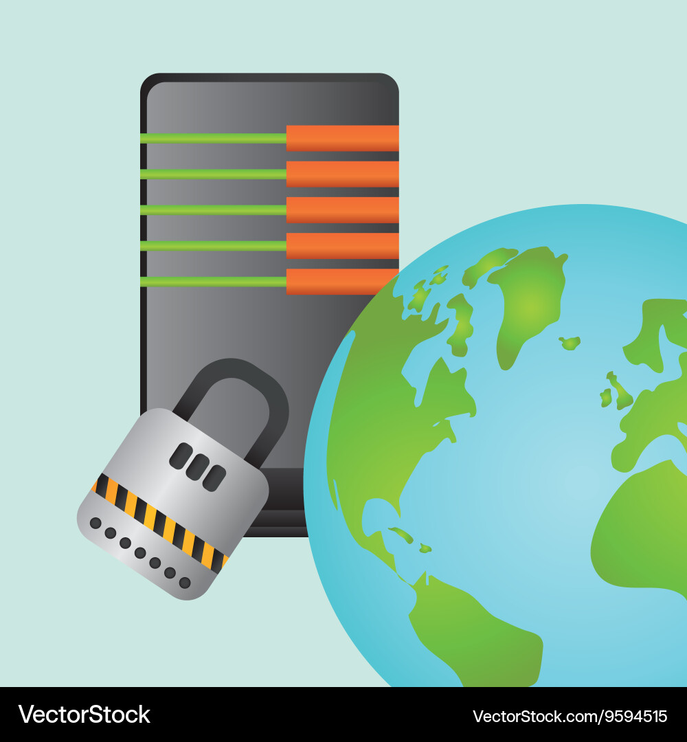 Data center cloud computing technology concept vector image