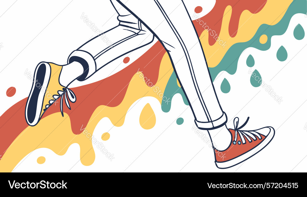 Dynamic legs in motion walking forward Vector Image