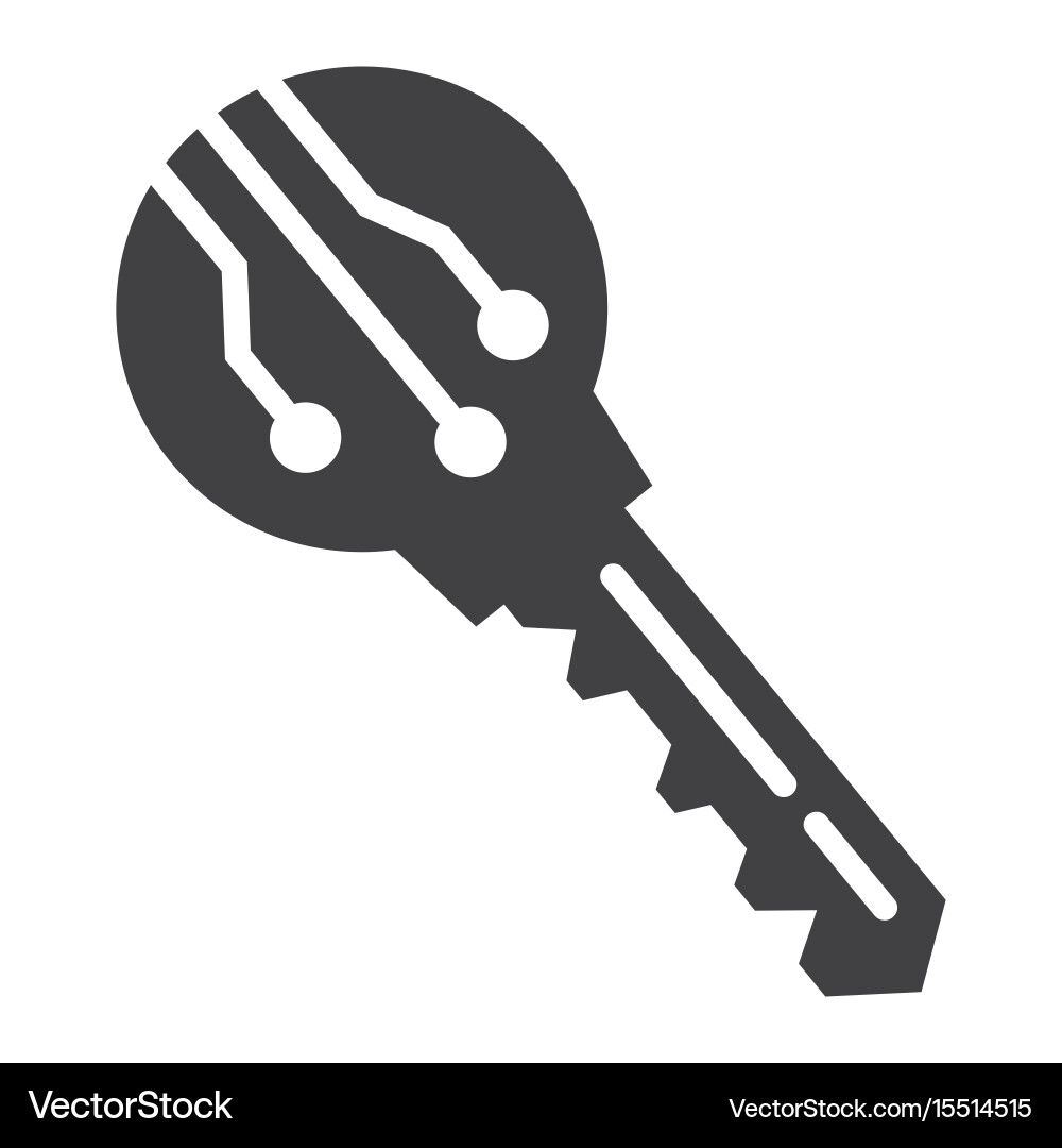Electronic key solid icon security and access Vector Image