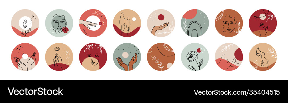 Face stories cover social media highlights Face stories cover social media highlights vector image