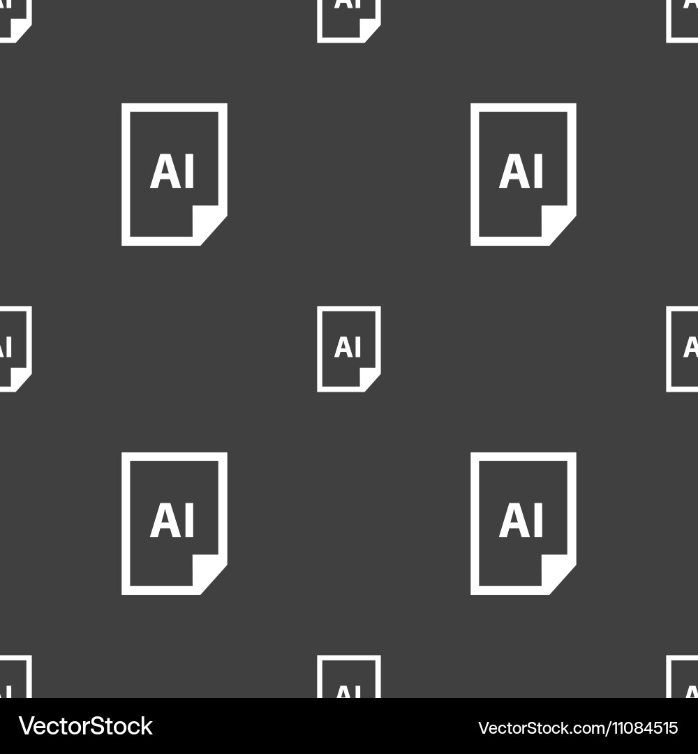 File ai icon sign seamless pattern on a gray vector image