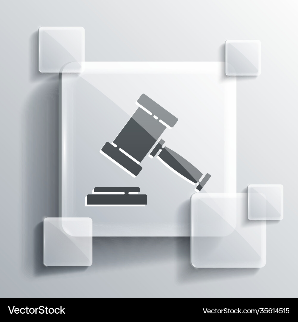 Grey judge gavel icon isolated on background Vector Image