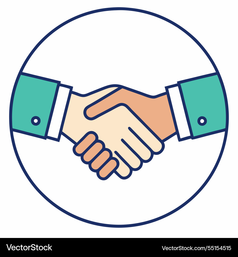 Handshake icon art design professional business Vector Image