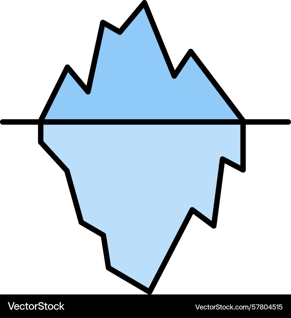 Iceberg line filled icon Vector Image