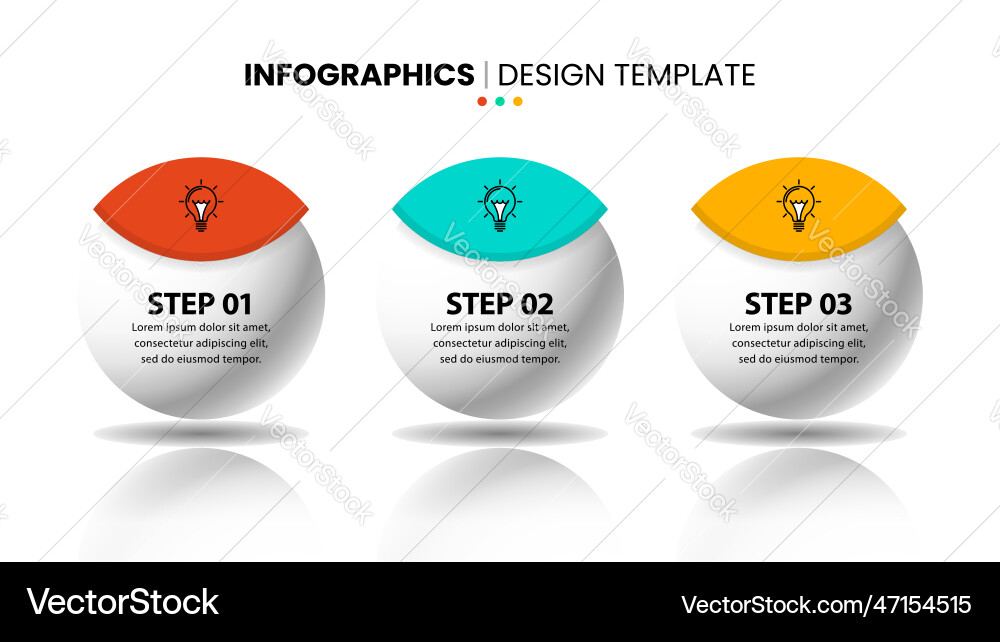 Infographic template 3 balls with icons and text Infographic template 3 balls with icons and text vector image