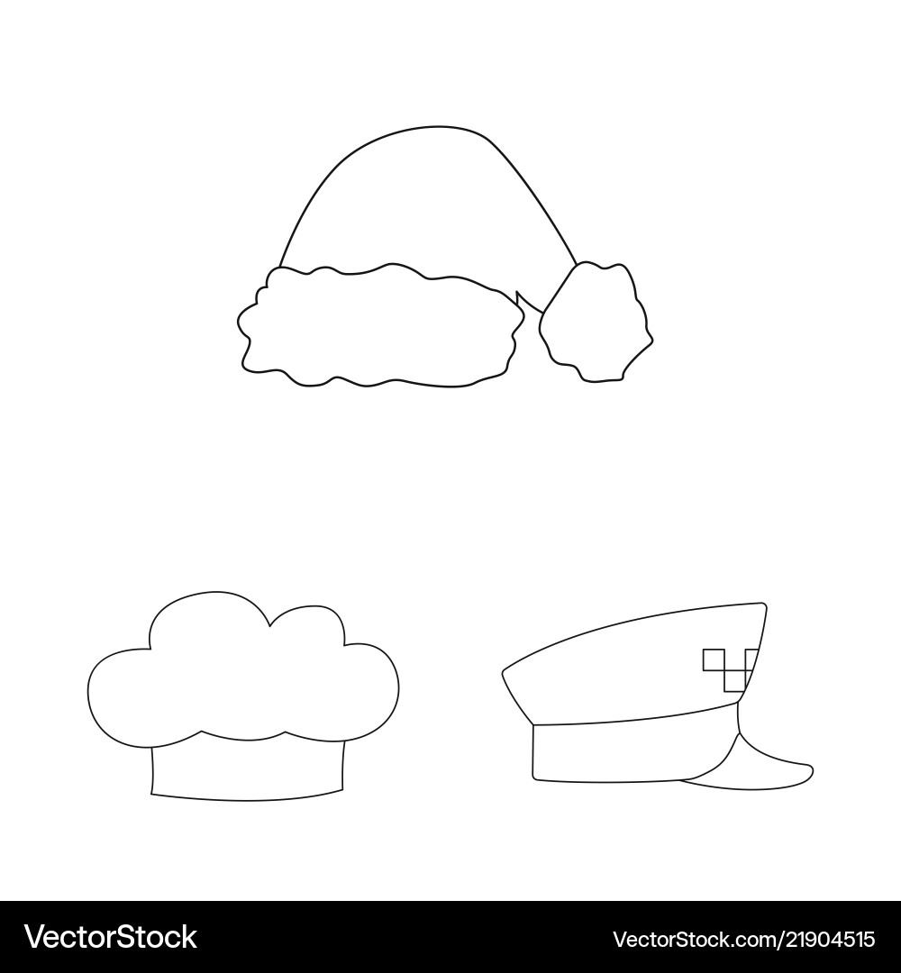 Isolated object of headgear and cap icon set Isolated object of headgear and cap icon set vector image