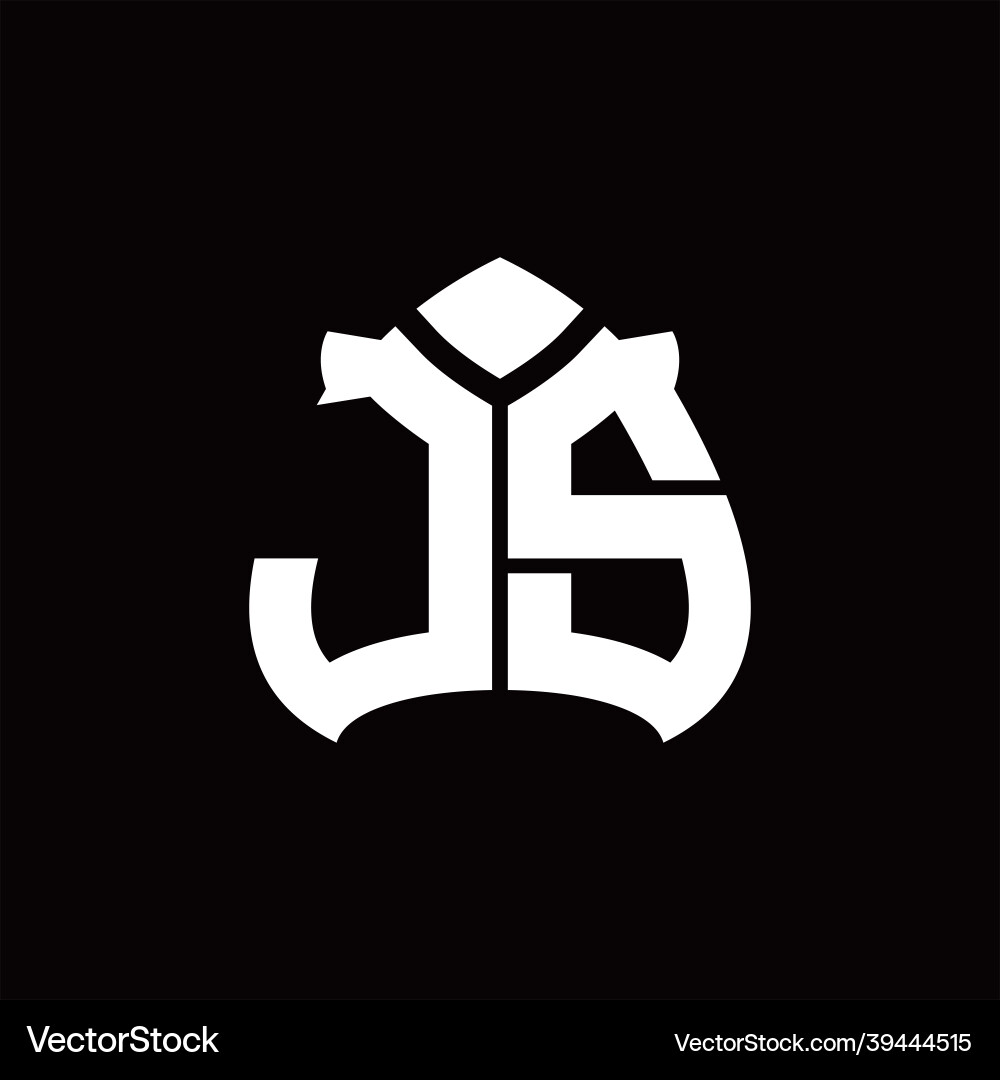 Js logo monogram with spade shape design template Vector Image