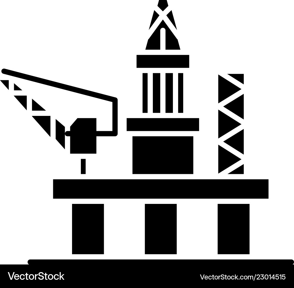 Ölplattformen - Offshore Energy Icons Vektorbild