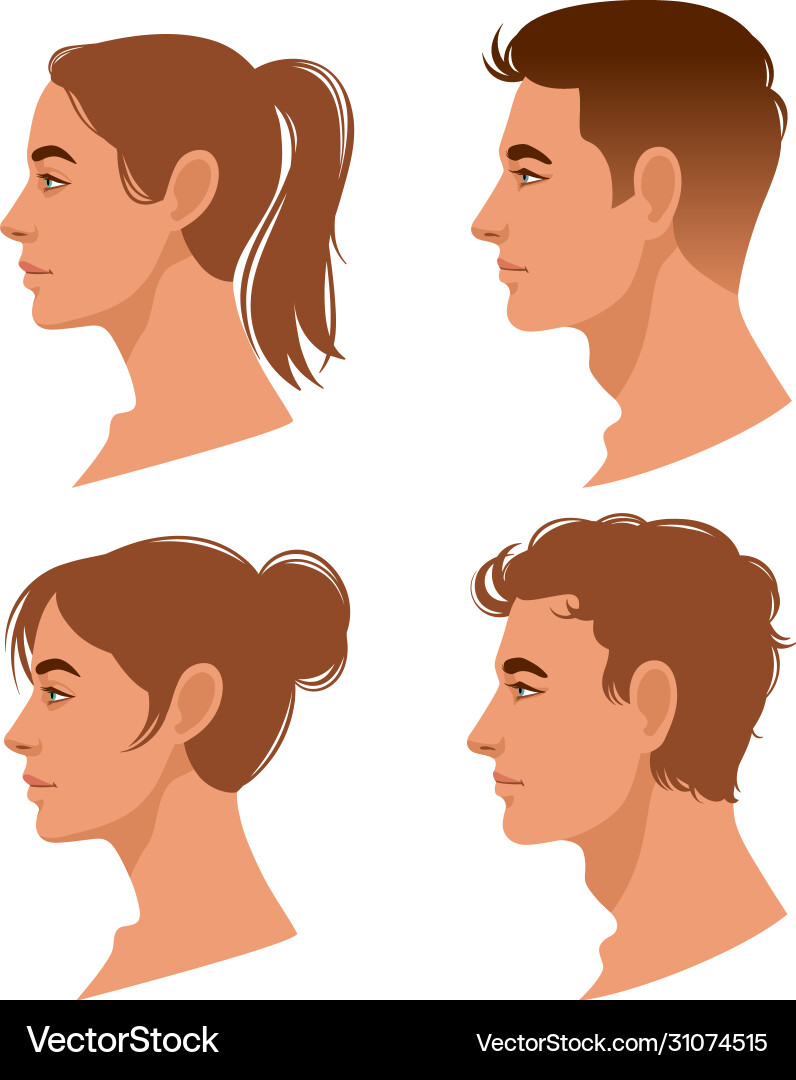 Man and Woman Headshots Vector Image