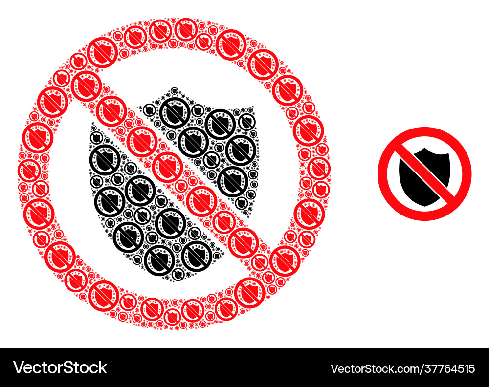 No shield recursion icon collage No shield recursion icon collage vector image