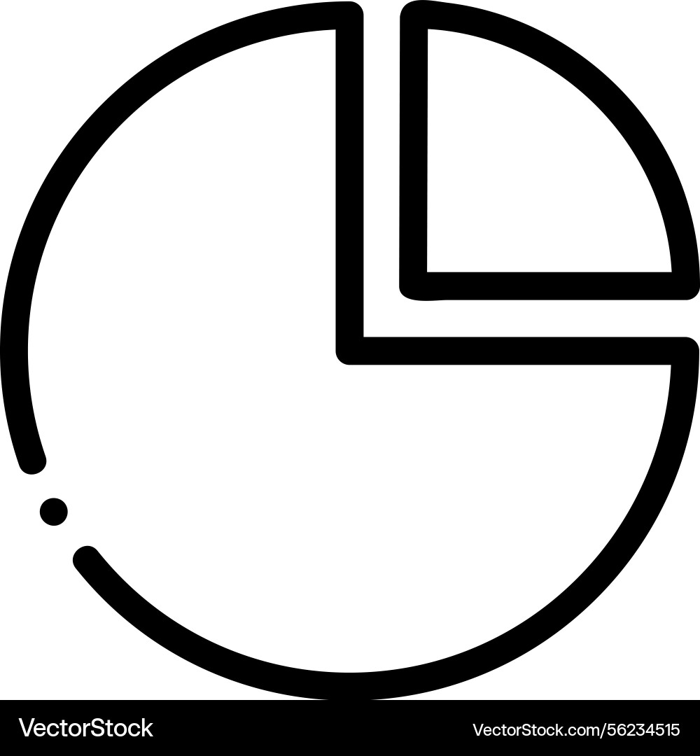 Pie chart icon thin linear style design isolated vector image