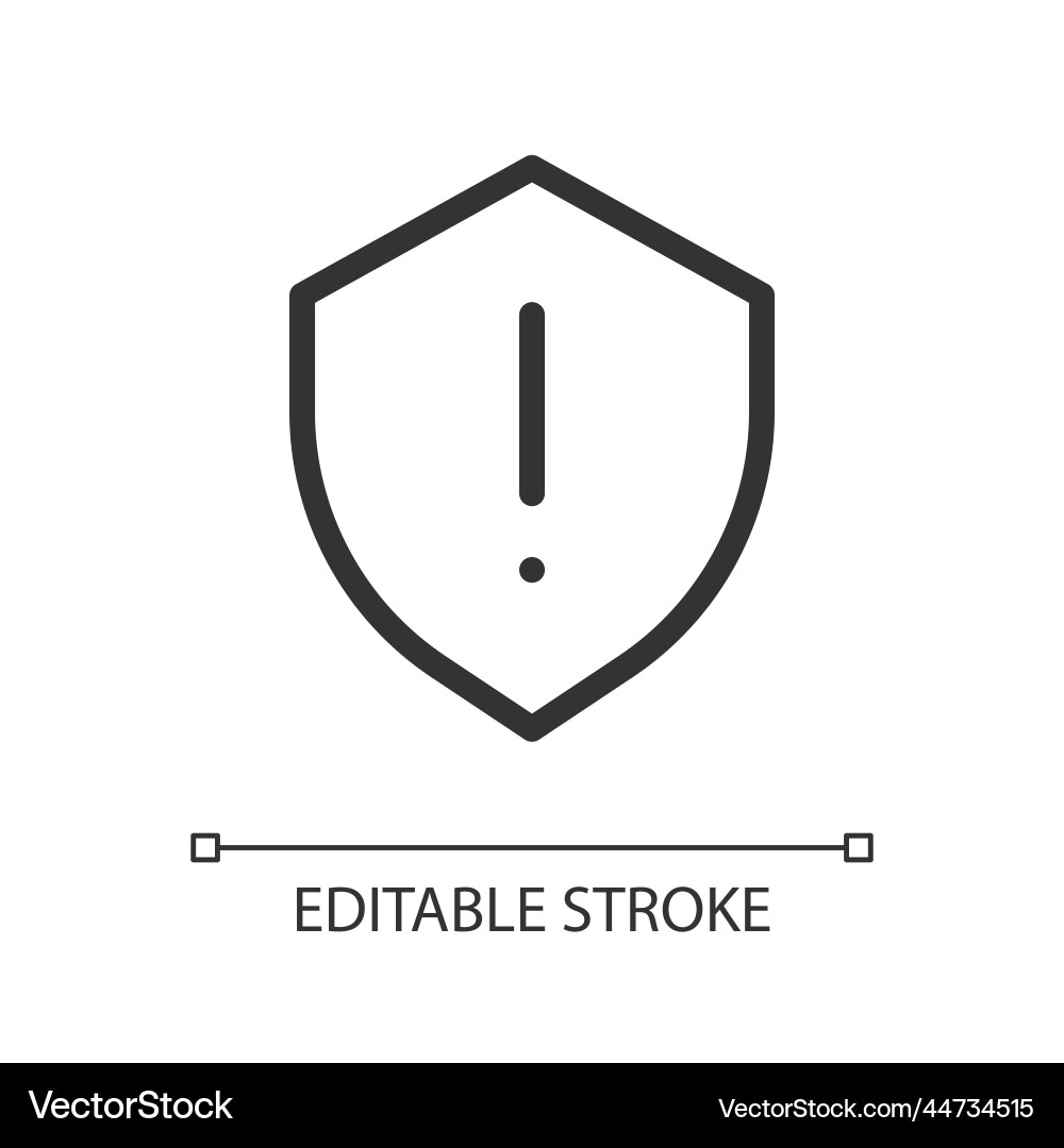 Security hazard pixel perfect linear ui icon Security hazard pixel perfect linear ui icon vector image