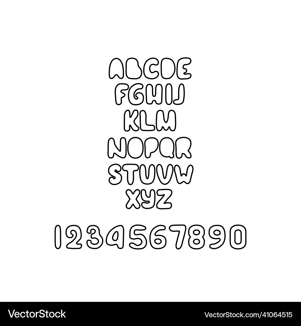 Set of bold uppercase regular font Vector Image