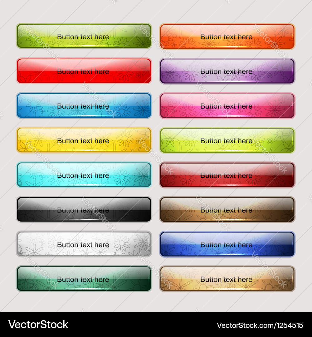 Set of glossy button icons for your design vector image