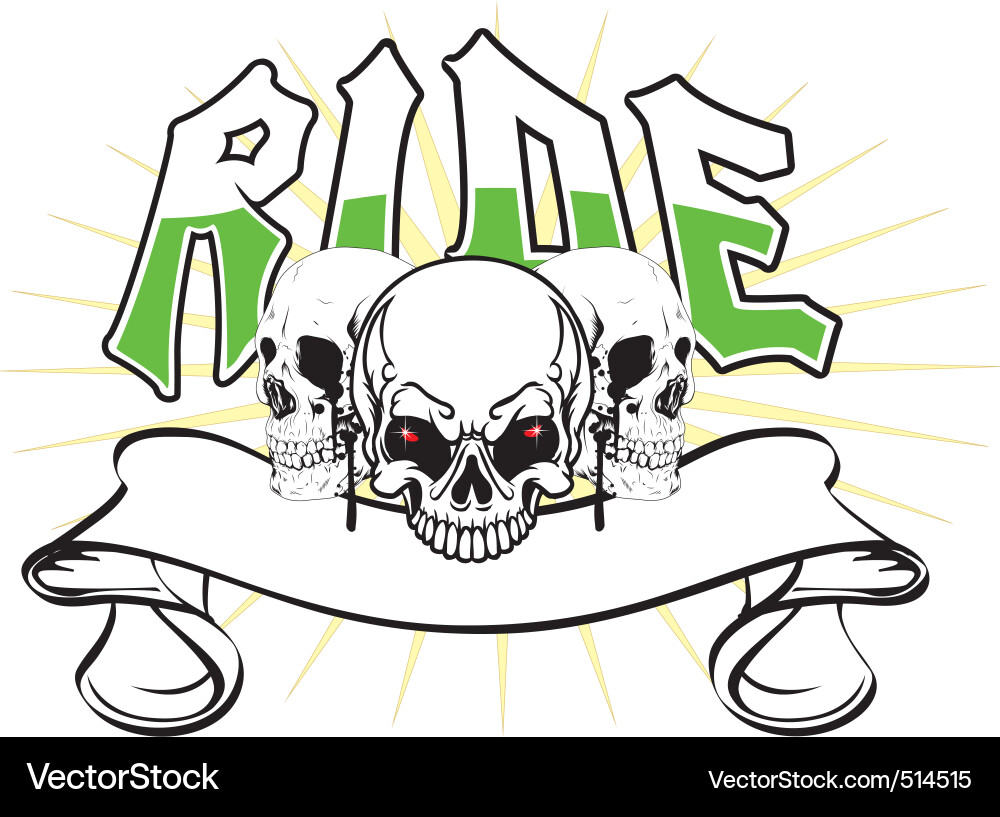Skull Ride Banner vector image