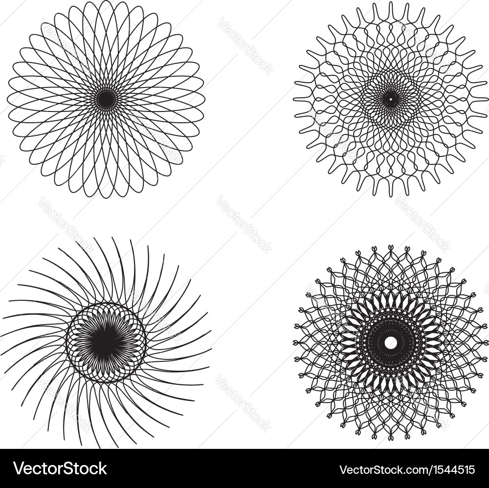 Spirograph Patterns & Elements vector image