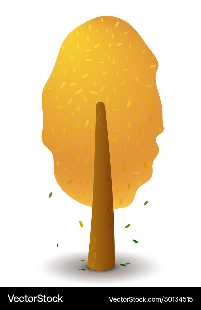 Tree in autumn season game ui flat isolated stock Tree in autumn season game ui flat isolated stock vector image